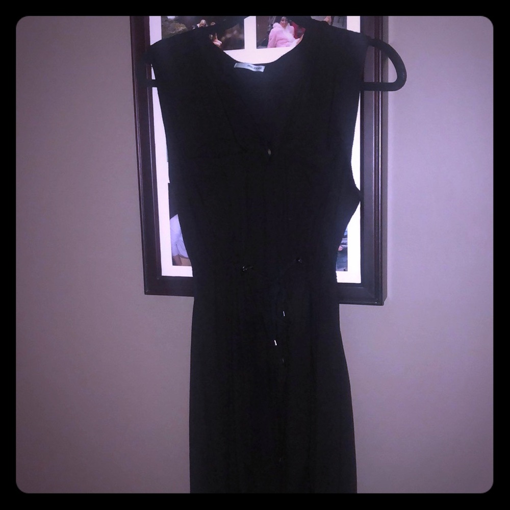 Black button down cloth dress